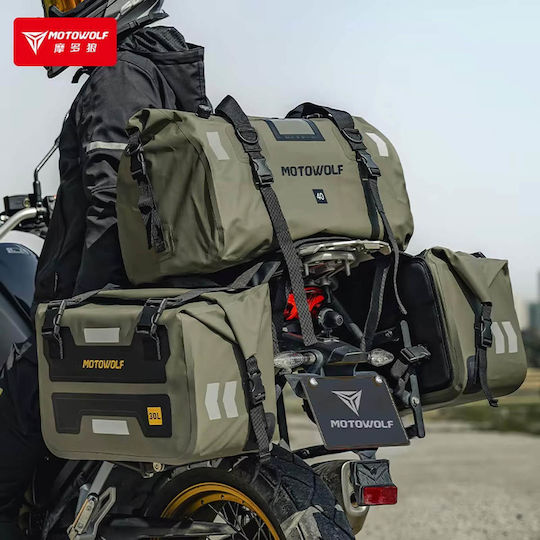 Motowolf Motorcycle Tail Bag 60lt Yellow