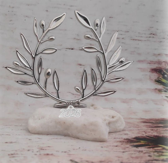 Tatu Moyo Handmade Tabletop Lucky Charm Olive Branch Silver made of Stone 2026 9cm 1pcs Tatu Moyo Handmade Tabletop Lucky Charm Olive Branch Silver made of Stone 2026 9cm 1pcs