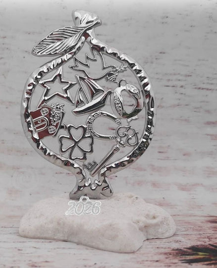 Tatu Moyo Handmade Tabletop Lucky Charm Pomegranate Silver made of Stone 2026 9cm 1pcs Tatu Moyo Handmade Tabletop Lucky Charm Pomegranate Silver made of Stone 2026 9cm 1pcs