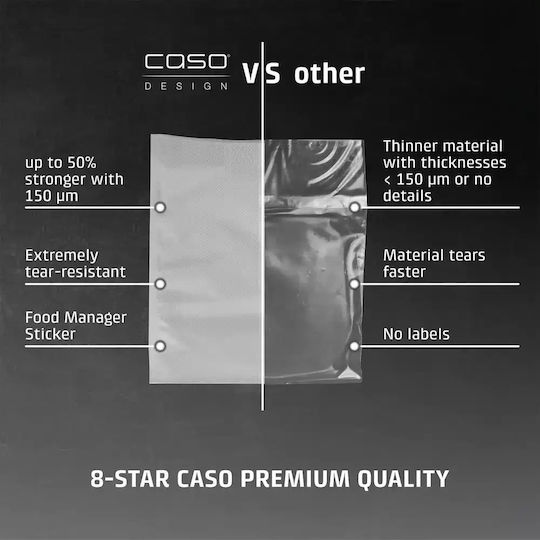 Caso Σαγρέ Σακούλες για Συσκευές Vacuum 400x300mm 60τμχ