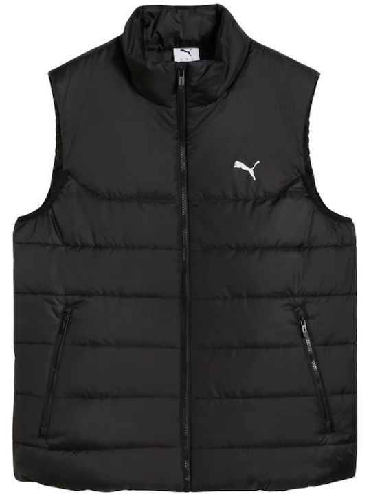 Langes Damen Ärmelloses Puffer Jacken für Winter Schwarz