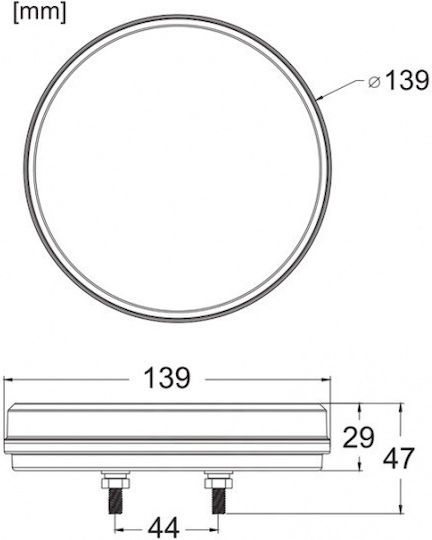 Led Rücklicht Ø13.9cm Bremsen Laufblitz Ip68