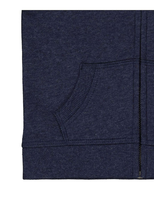Kids Sweatshirt Cardigan With Hood And Pockets Dark Blue