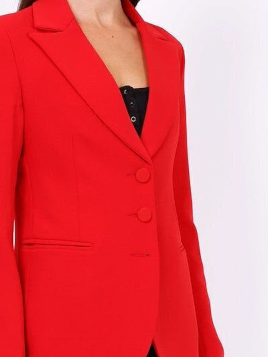 Nana Love Long Women's Waisted Blazer Red