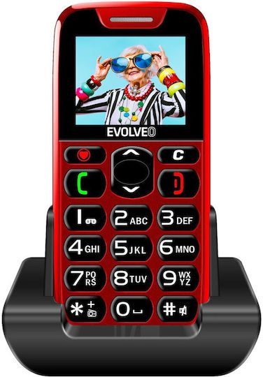 Evolveo EasyPhone Single SIM Mobile with Large Buttons Red