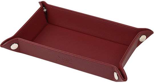 Vnc Exclusive New Leather Desk Tray Burgundy