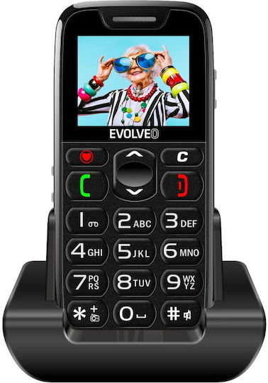 Evolveo EasyPhone Single SIM Κινητό με Μεγάλα Κουμπιά Μαύρο