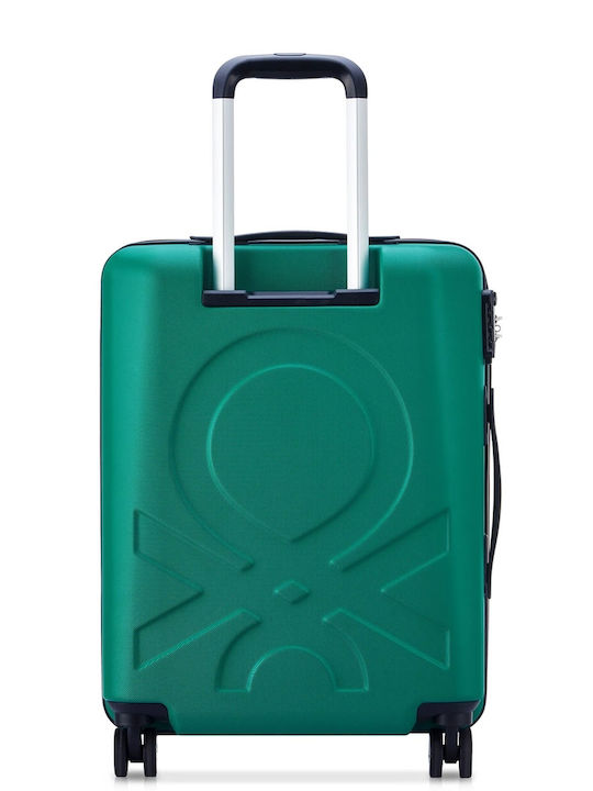 Delsey Paris X Benetton Cabin Travel Suitcase Hard Green with 4 Wheels Height 55cm
