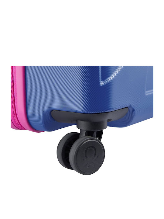 Delsey Paris X Benetton Medium Travel Suitcase Hard Blue with 4 Wheels Height 66cm