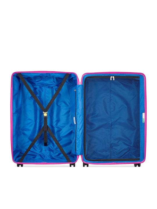 Delsey Paris X Benetton Valiză de Călătorie Mare Dură Albastru cu 4 roți Înălțime 76cm