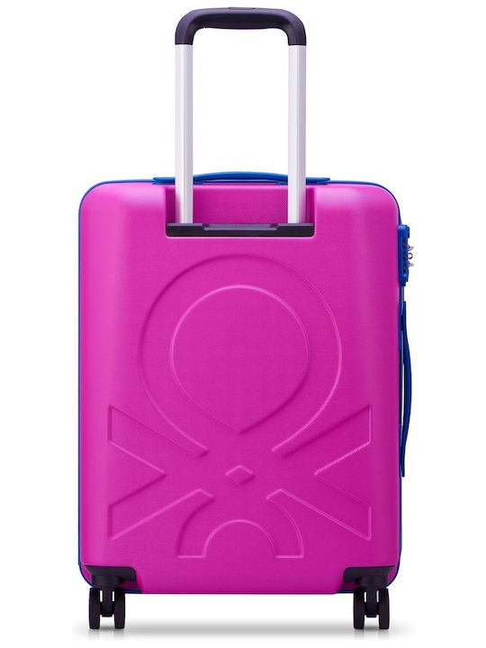 Delsey Paris X Benetton Cabin Travel Suitcase Hard Pink with 4 Wheels Height 55cm