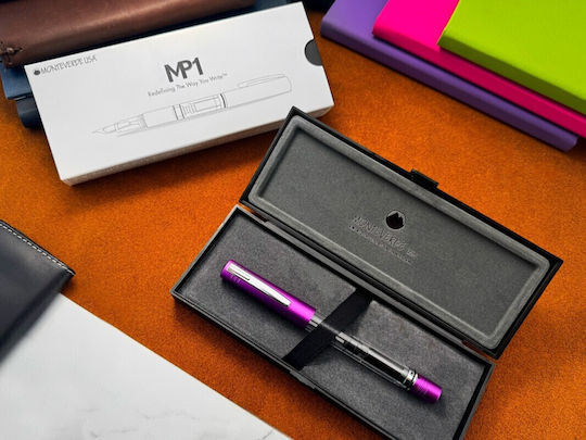 Monteverde Fountain Pen Medium Aluminum with Purple Ink