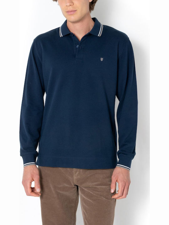 Polo Long Sleeve Blouse Petrol Blue