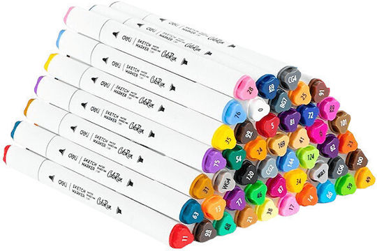 Deli Waschbare Zeichenmarker 1mm Dünne Doppelseitig Set 48Stück