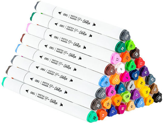 Deli Washable Drawing Markers 1mm Thin Double Tip Set 36pcs