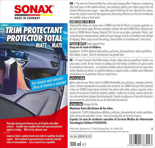 Universal Spray Solution Maintaining Plastic Rubber Surfaces 300 Ml