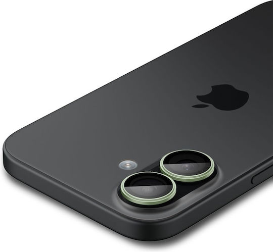Spigen Optik Pro EZ Fit Camera Protection Tempered Glass Green for the Iphone 16 / 16 Plus / 17