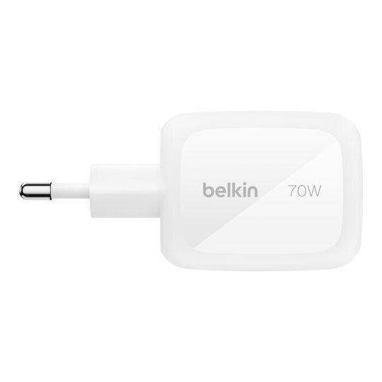 Belkin 3-port Usb C Charger 70w Gan Charger Including Plugs Usa Uk Eu 2 Usb-c Ports 1 Usb-a Port Fast Charger Macbook Iphone Ipad Pro Samsung Galaxy Pixel Etc – White