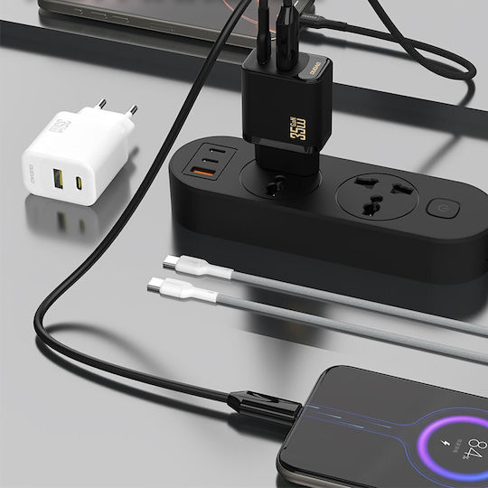 Dudao Charger Without Cable GaN with USB-A Port and USB-C Port 35W Power Delivery Whites (A27 Max)