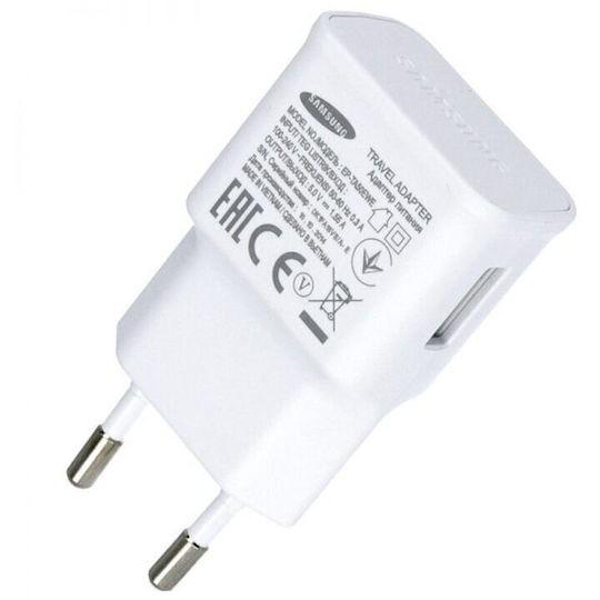Samsung Încărcător cu Cablu Integrat cu Port USB-A USB-C 7.75W Albς (Ep-ta50ewe)