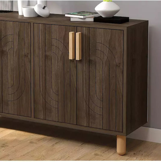 Модерен Буфет С Дървесна Текстура И 4 Врати 120x30x75 См