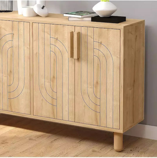Модерен Буфет С Дървесна Текстура И 4 Врати 120x30x75 См
