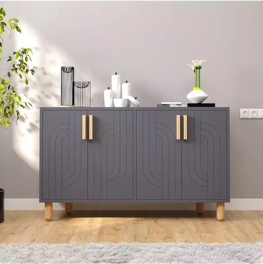 Модерен Буфет С Дървесна Текстура И 4 Врати 120x30x75 См