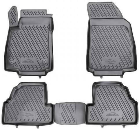 Novline Set of Front and Rear Mats 4pcs Tray Type for Opel Mokka 2012+ Black