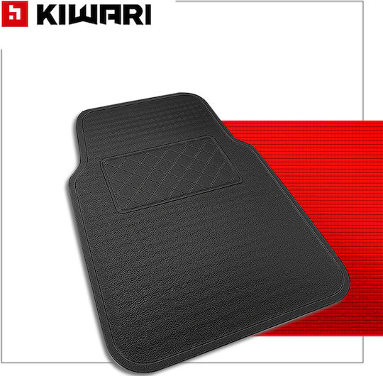 Set 4 Kiwari Grip Universell Auto Fußmatten PVC Schwarz