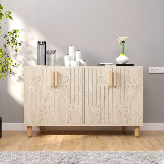 Модерен Буфет С Дървесна Текстура И 4 Врати 120x30x75 См