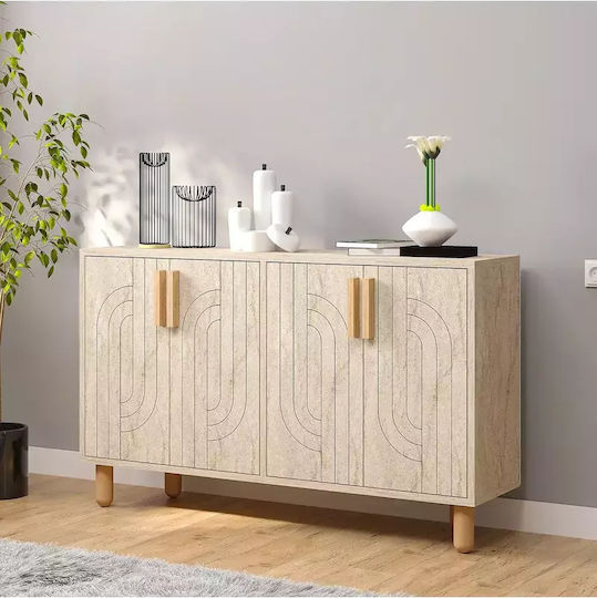 Модерен Буфет С Дървесна Текстура И 4 Врати 120x30x75 См
