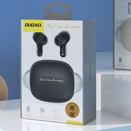 Dudao U21 In-ear Bluetooth Handsfree Ακουστικά με Θήκη Φόρτισης Μαύρα