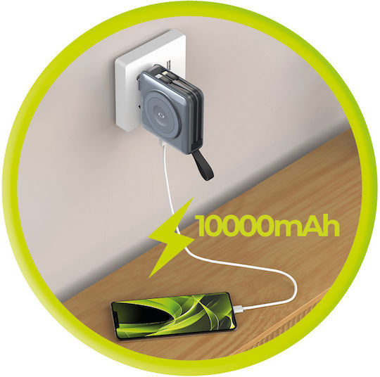 Mobile Origin PBT-03L-GRY MagSafe Power Bank 10000mAh 20W με Θύρα USB-A και Θύρα USB-C Power Delivery Γκρι