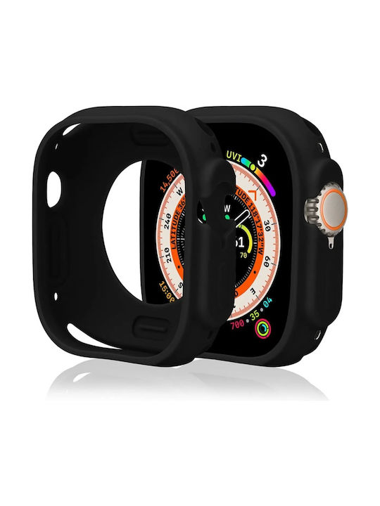 Hurtel Θήκη Σιλικόνης σε Μαύρο χρώμα για Apple Watch Series 7, 8, 9