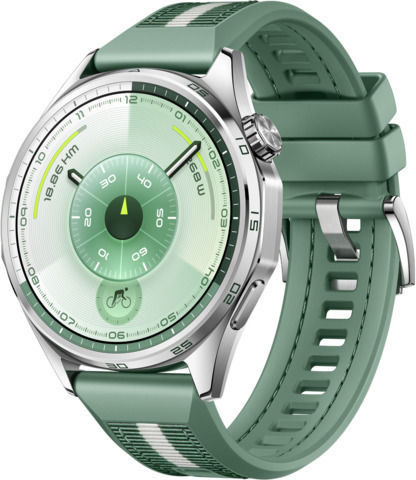 Huawei Watch GT 6 Stainless Steel 46mm Αδιάβροχο με Παλμογράφο (Green Woven)