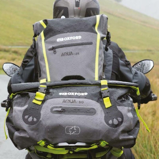 Oxford Aqua T-30 Roll Bag - Black/Grey/Fluo Μπαγκαζιέρα Μοτοσυκλέτας 30lt