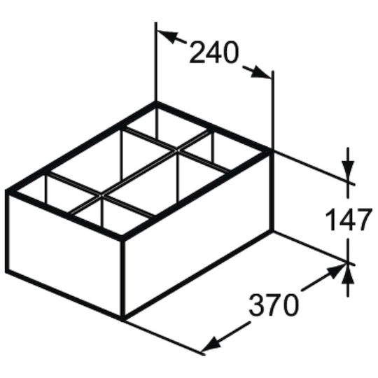 Ideal Standard Πάγκος χωρίς Νιπτήρα Μ24xΒ37xΥ14.7cm Γκρι Ματ Anthracite Matt