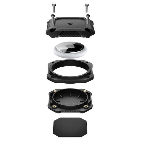Spigen Tough Armor Θήκη Κολάρου Κατοικιδίων Σιλικόνης για AirTag σε Μαύρο χρώμα