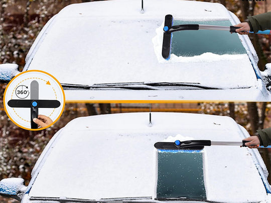 Telescopic Car Scraper Folding Brush 2 in 1 Windows Ice & Snow Adjustable Length 57 to 72 Cm