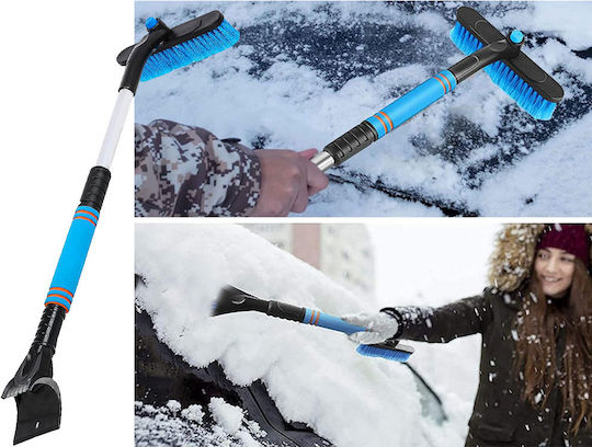 Telescopic Car Scraper Folding Brush 2 in 1 Windows Ice & Snow Adjustable Length 57 to 72 Cm