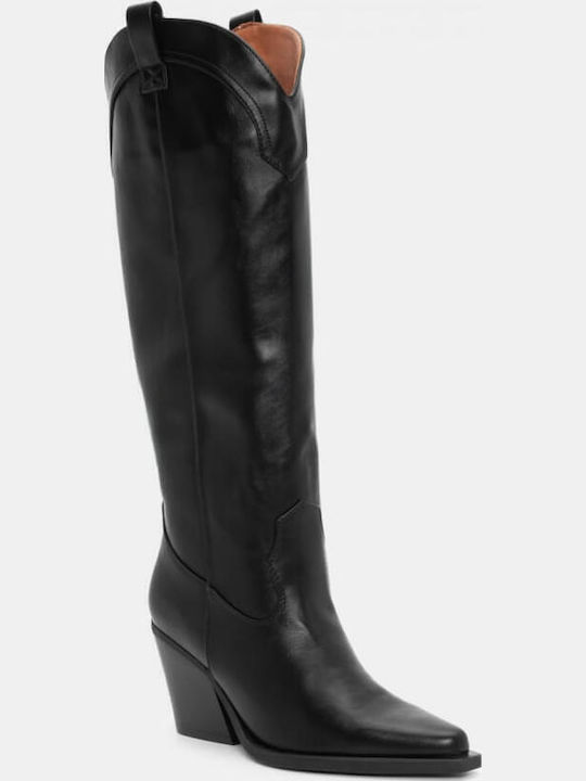 Women's Cowboy Boots with a Medium Heel Black