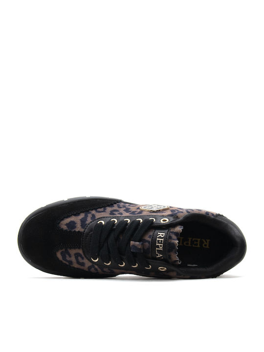Paulette Wild Damen Flatforms Sneakers Καφέ - Μαύρο