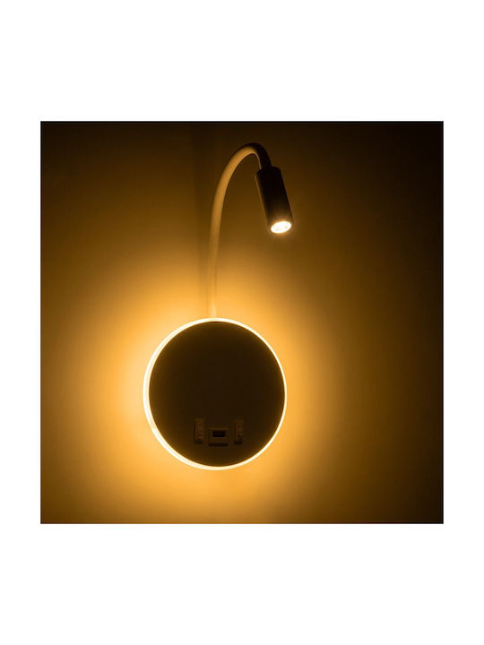 GloboStar Goose Единично LED Топло бяло Спот в Бял Цвят