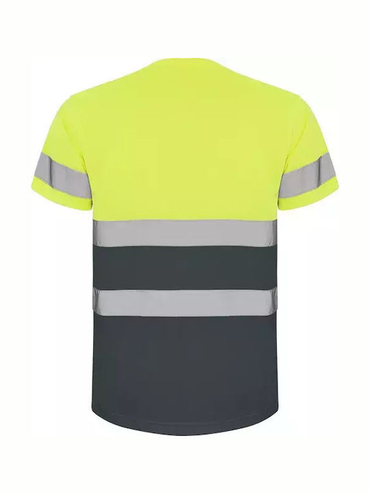 Roly Arbeitshemd Kurzärmelig Unisex Arbeitsshirt Delta Code 9310 Lead Fluoryellow L