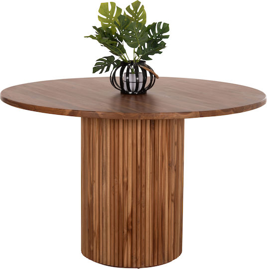 Roder Rund Tisch Speisesaal aus Massivholz Teak 130x130x79cm