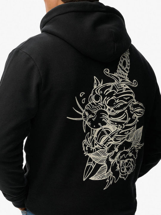 D2 Ovin Sweatshirt with Hood Black