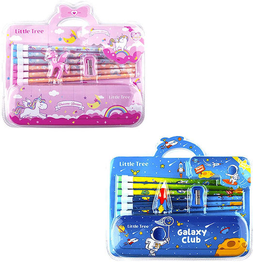 Little Tree Kinder Schreibwarenset mit Bleistift, Spitzer, Radiergummi und Etui 1Stück
