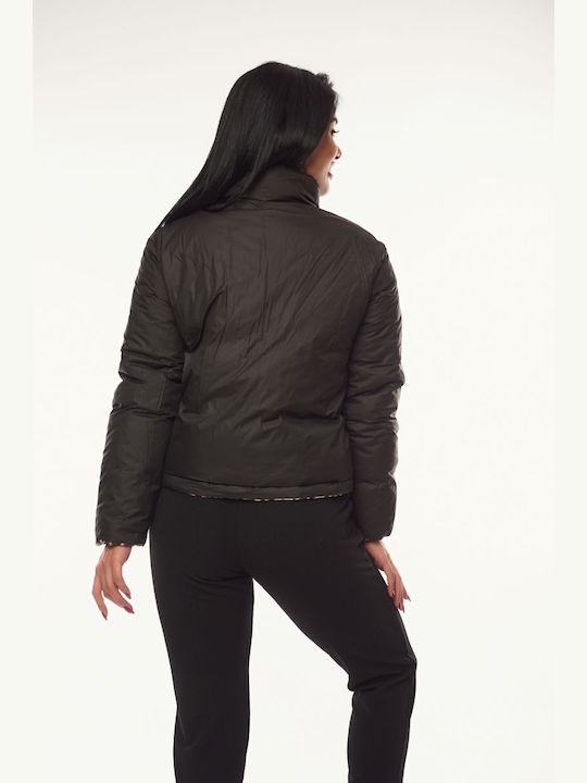 Women's Short Jean Jacket for Winter Black
