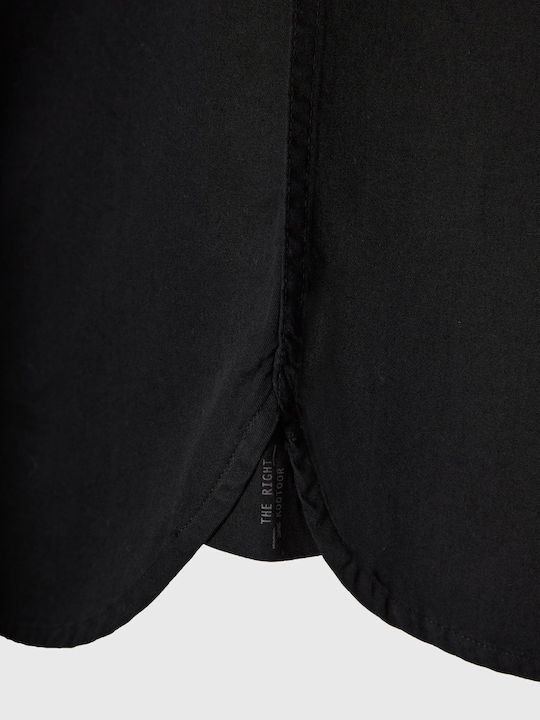 Long-sleeved Cotton Shirt Black