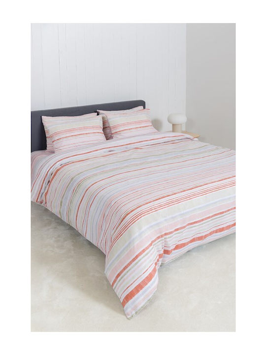 Naf Naf Vinson Red Duvet Cover Set 225x245cm Super King with 2 Pillowcases Summit
